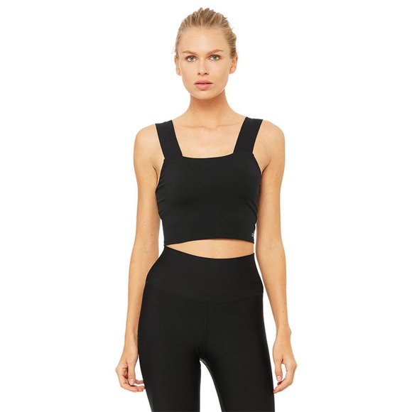 alo binded wide strap crop tank